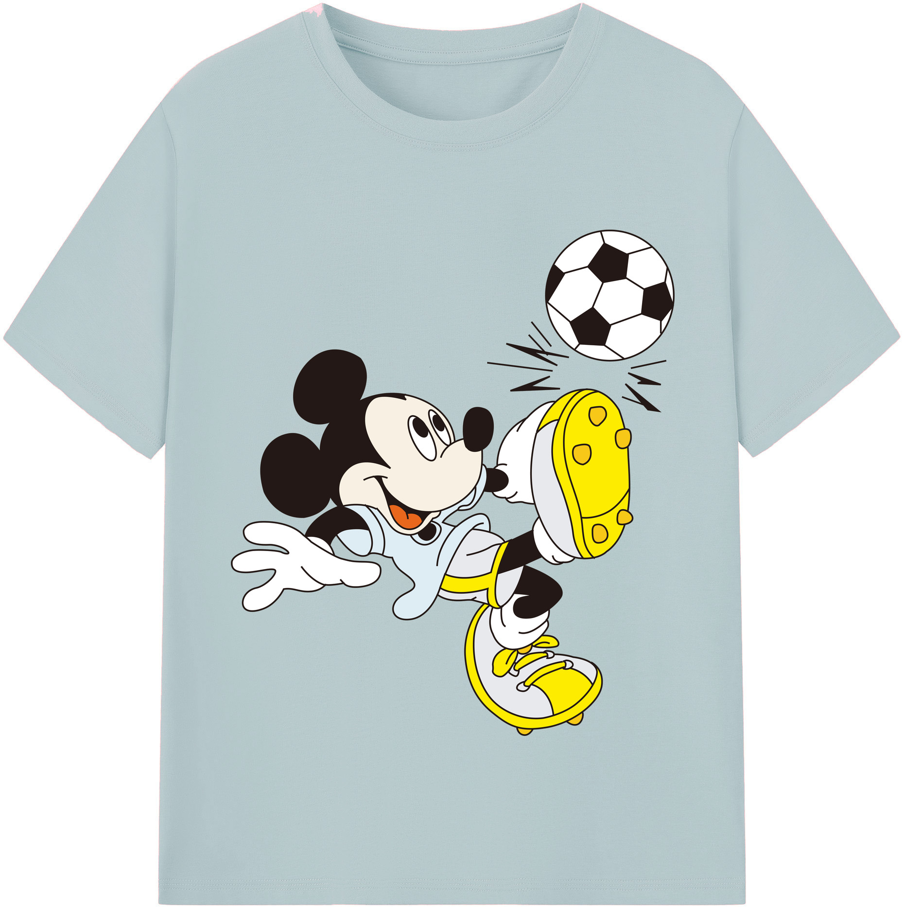 （画像用） ミッキーマウス Mickey Mouse 綿100％半袖Tシャツ（フロントプリント）